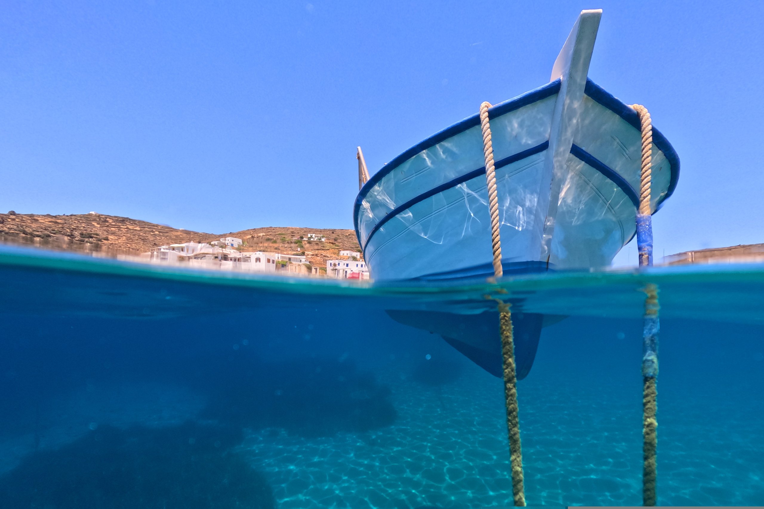 Underwater,Split,Sea,Level,Photo,Of,Traditional,Fishing,Boat,And